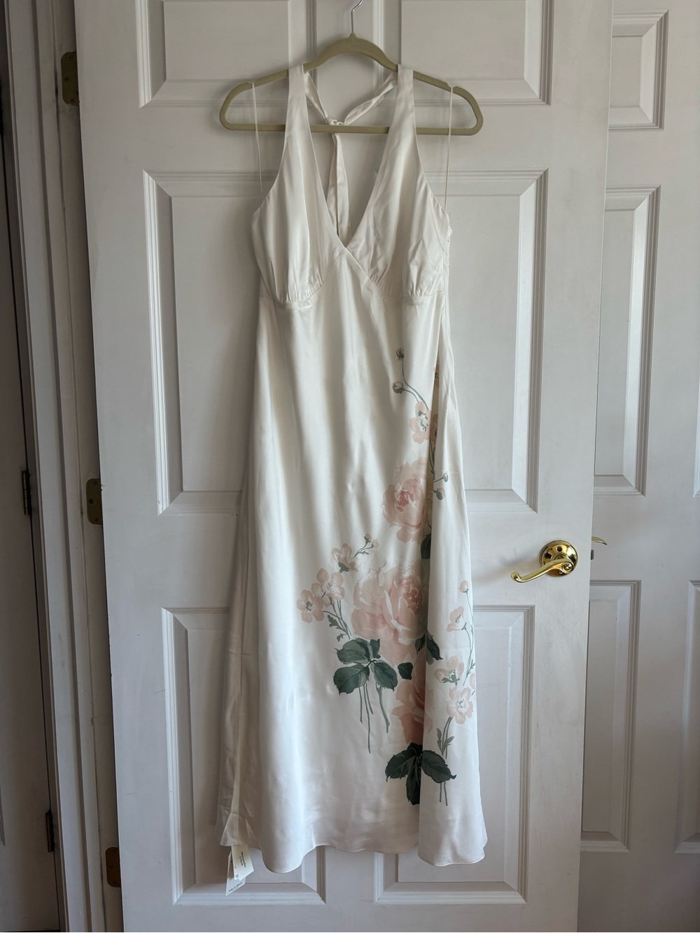 Abercrombie & Fitch Julia Slip
Halter Maxi Dress Cream Floral
